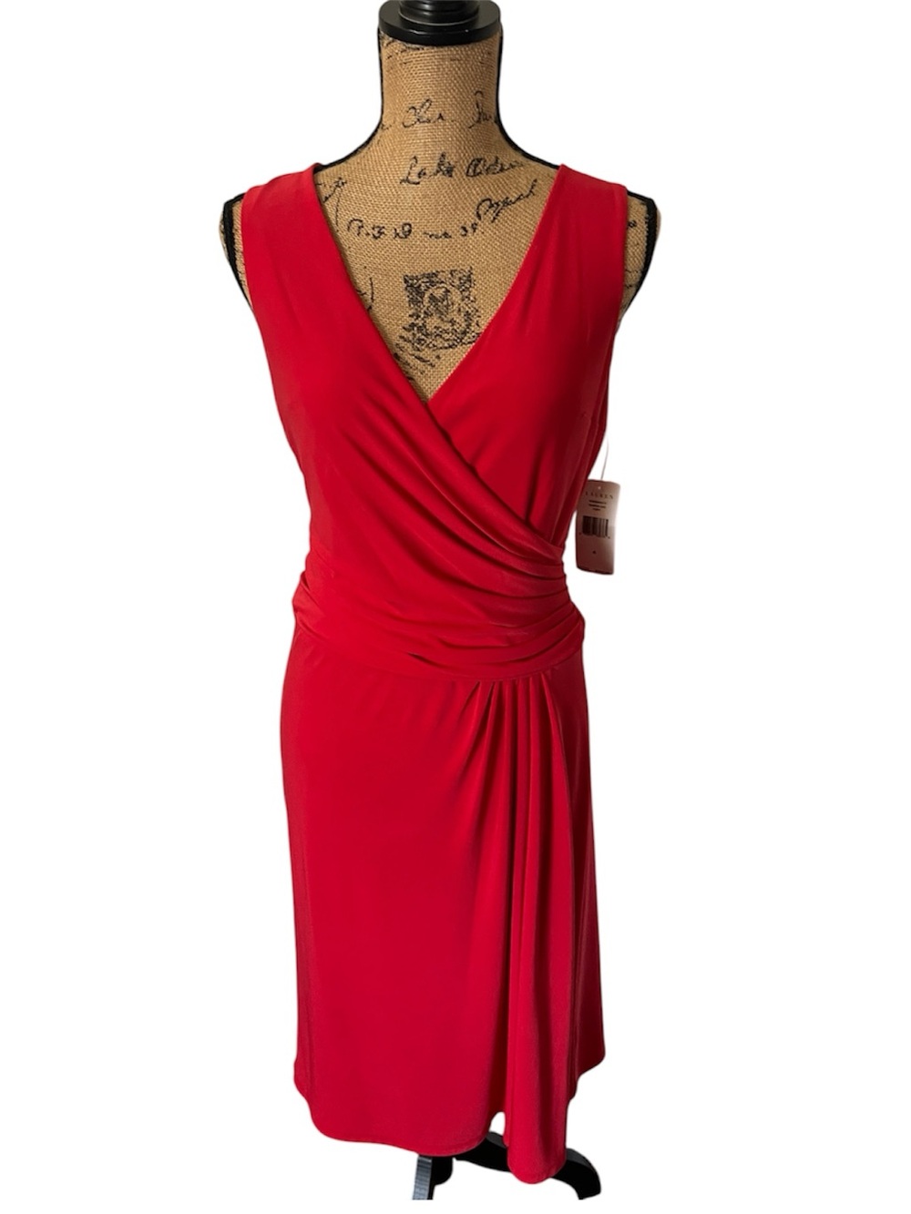 Lauren Ralph Lauren Faux Wrap Sleeveless Dress- Size 4